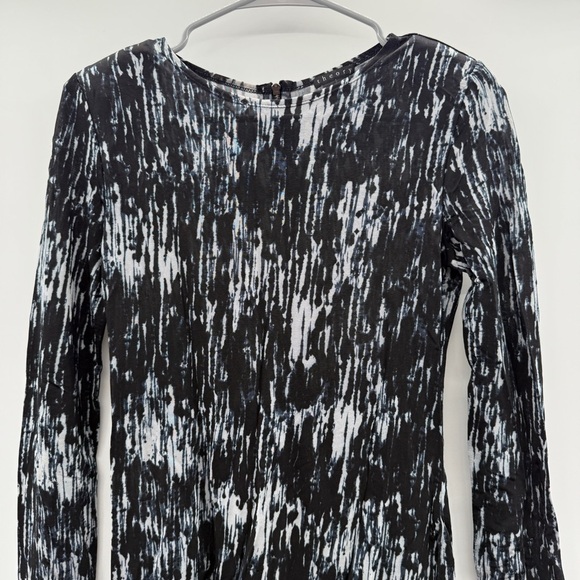 Theory Madelina Storm Cloud Long Sleeve Abstract Print Mini Sheath Dress Sz 4 - Picture 2 of 9